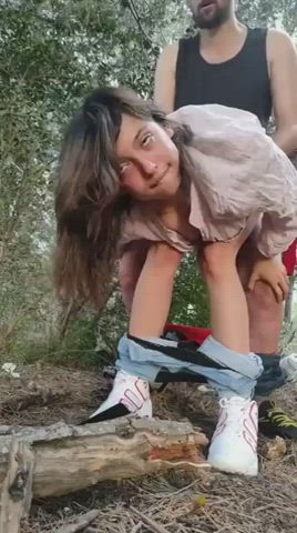 Clothed Cum Cute Doggystyle Outdoor Petite Public Teen clip