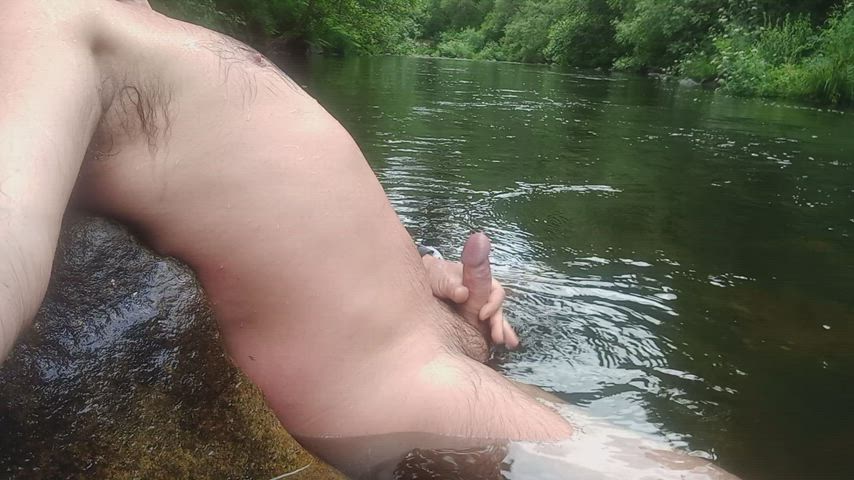 Cum GIF nude in the river