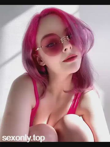 babe cute fansly glasses helly valentine kawaii girl manyvids onlyfans pink clip