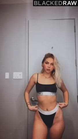 Blonde Interracial Teen TikTok clip