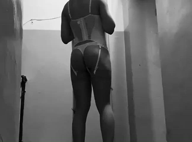 ass crossdressing femboy lingerie public sissy solo stockings thong clip