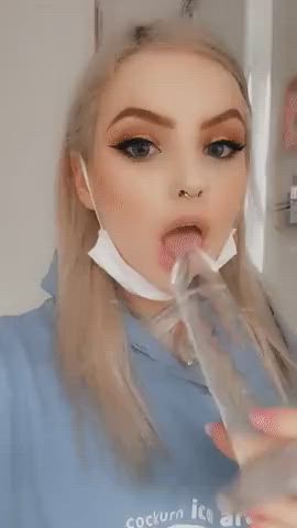 Amateur BDSM Deepthroat Dildo Mask Piercing Slave Teen clip