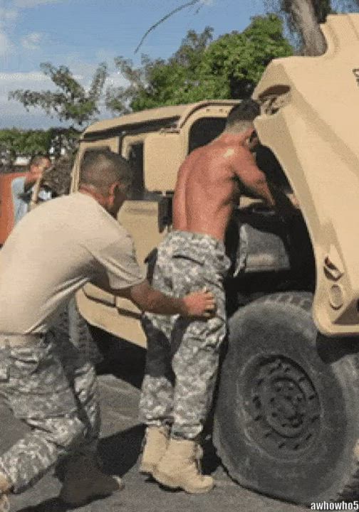 army mechanic gets pants pulled down
