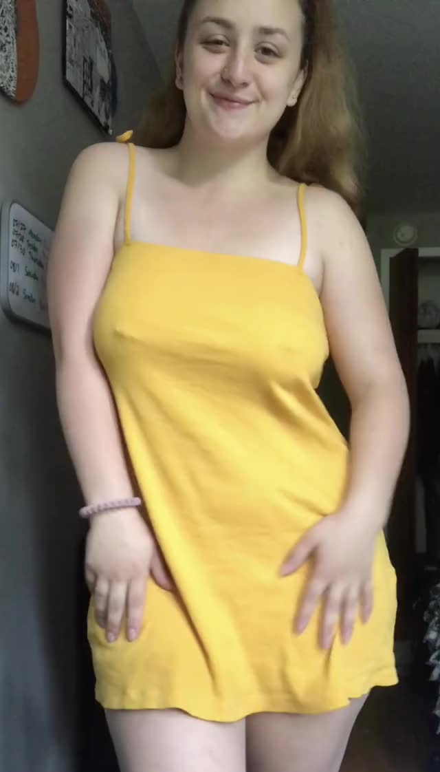 Little yellow dress ? and a little freak under it ? [OC]