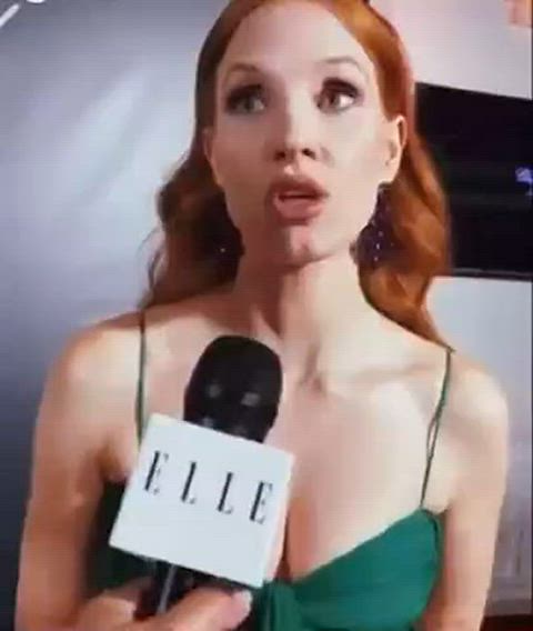 cleavage jessica chastain redhead clip