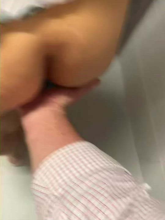 Amateur couple public fingering and fucking in hotel stairwell during a wedding