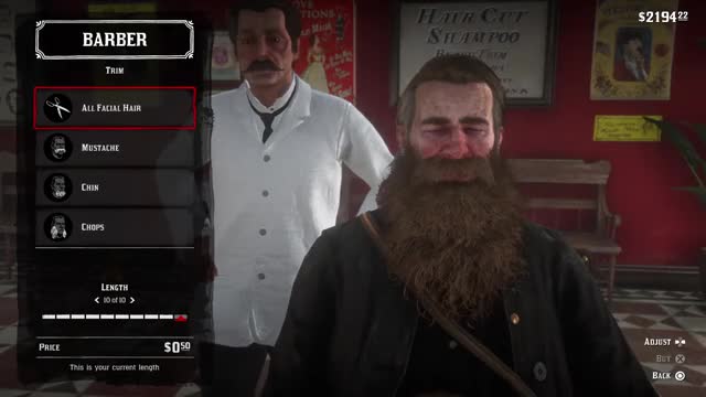 Red Dead Redemption 2 - All Max Length Beard & Hairstyles (PS4 Pro)