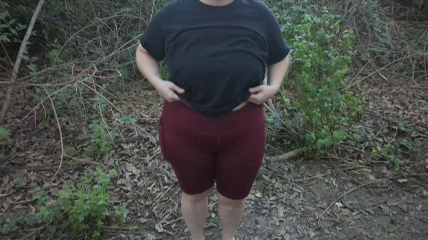 I got busted flashing my tits while on this hiking path