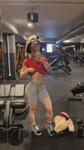 Fitness Gym Muscular Girl Pawg clip