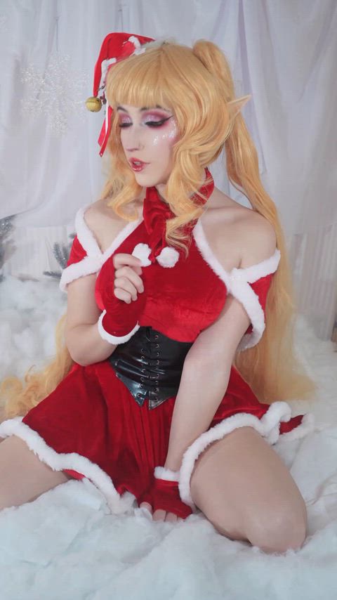 christmas cosplay egirl elf fansly flashing onlyfans tease clip