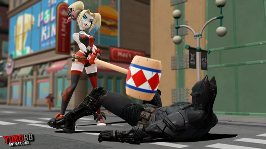 Harley Quinn makes Batman "Batgirl" with her hammer 🤣 [OC]