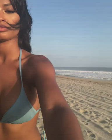 Ass Beach Bikini Boobs Bubble Butt Ebony Model Teen clip