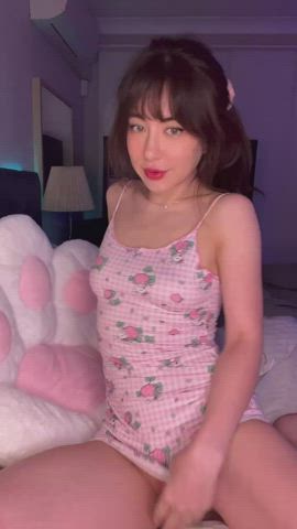 Asian Cute Gamer Girl Puffy Pussy Pussy Lips Porn GIF