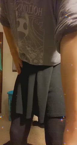 big ass bubble butt cute femboy panties skirt thick thighs clip
