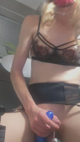 big dick fake tits frotting huge dildo lingerie sissy sissy slut clip