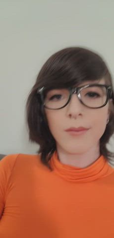 autumn rain brunette cosplay geek glasses nerd small tits trans trans woman clip