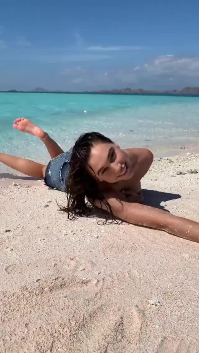 Alexis Ren - Topless on Beach