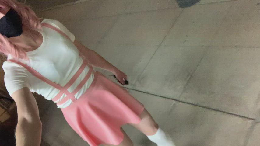 crossdressing femboy public sissy clip