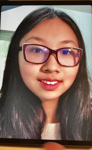 18 years old asian cum cumshot facial glasses schoolgirl student teen tribute clip