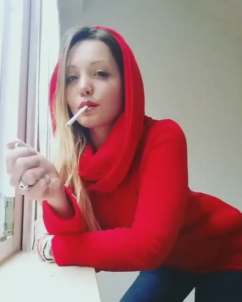 blonde sexy smoking clip