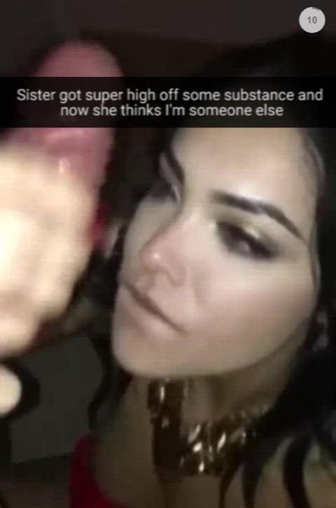 blowjob caption cleavage lips clip