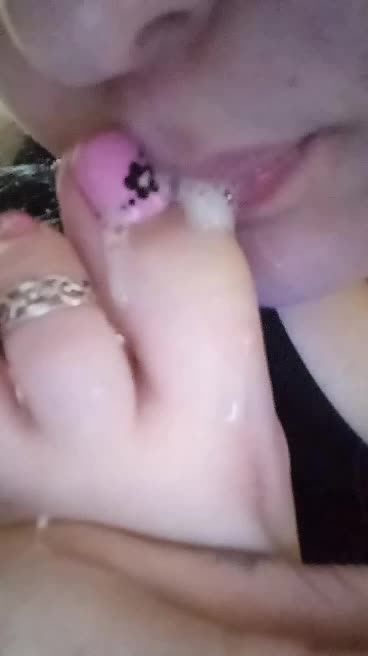 Sucking on my spitty toes