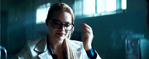 blonde glasses harley quinn clip