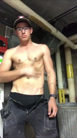 Jerking off in the basement