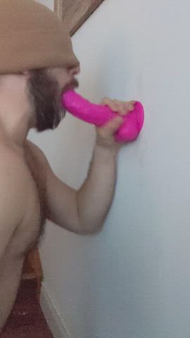 Cant get enough deepthroating this big pink cock