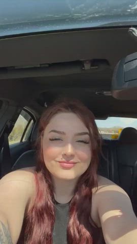 Babe Car Titty Drop clip