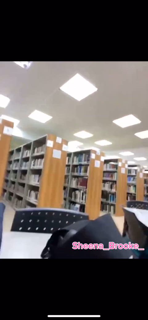 Pussy play at library 📚 sneaky 😈 