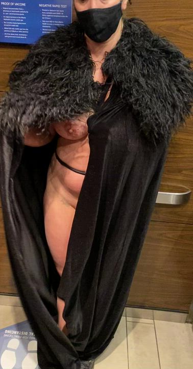Does a cloak count as a trench coat or is this just a sexy elevator date? [f]