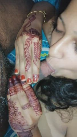 Newly married wife sucking her husband dick for the first time link in comment