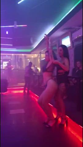 blue dancing pole dance strip stripper striptease clip