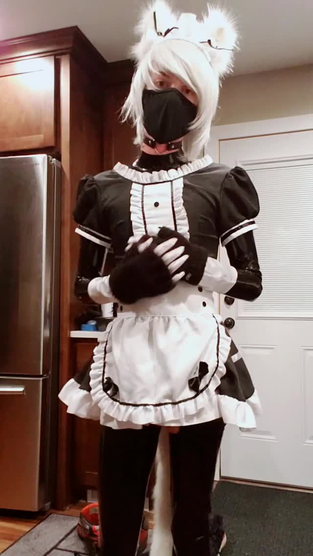 Latex kitty maid!
