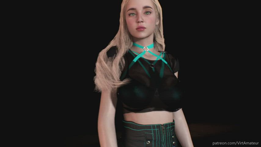 3D Blonde Teen VR clip