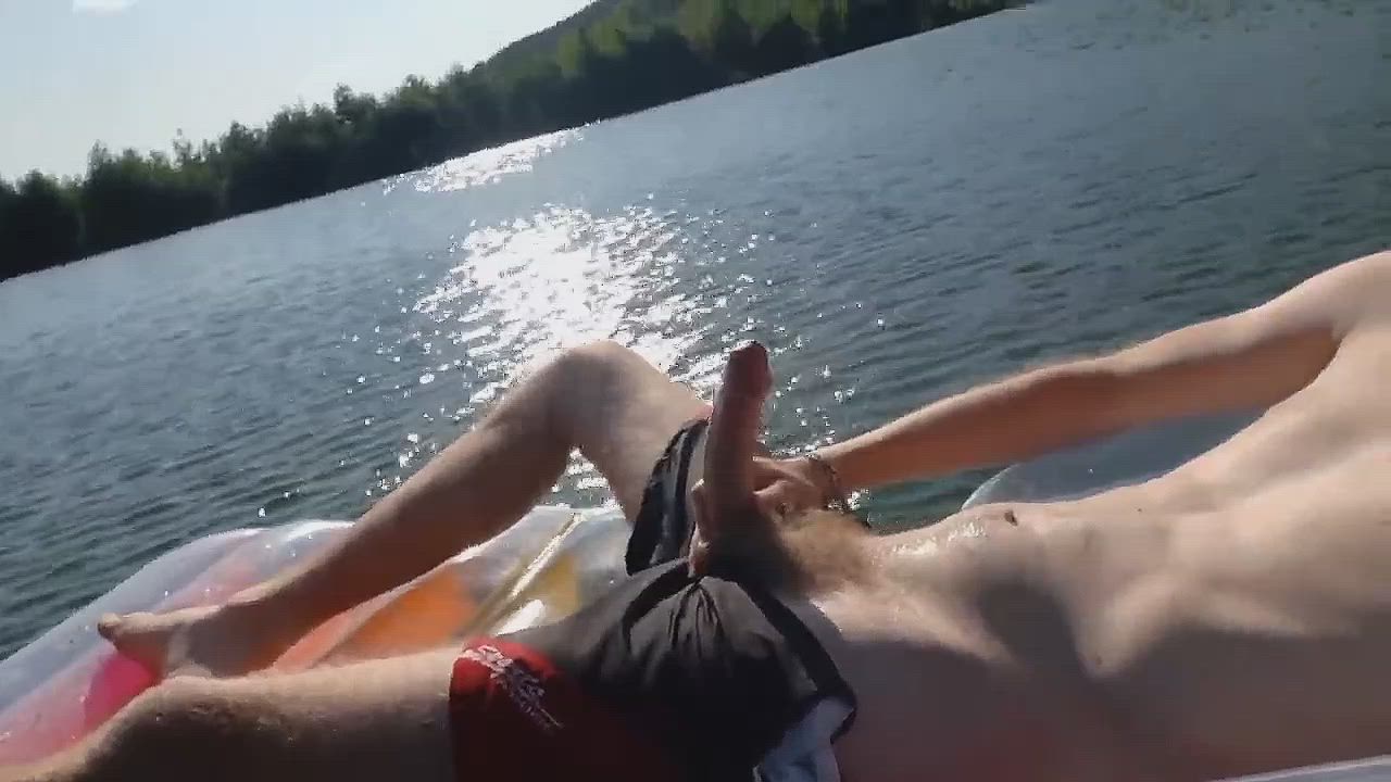 Slav boy takes a trip to the lake to shoot his seed