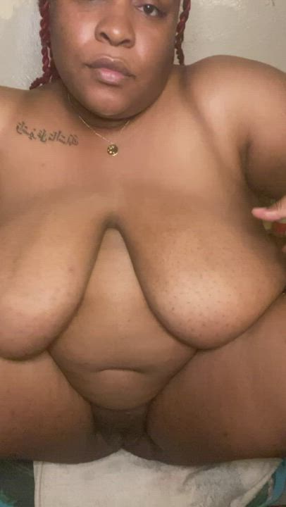 BBW Big Tits Chubby Ebony Fingering Huge Tits Masturbating Naked Nude Thick clip