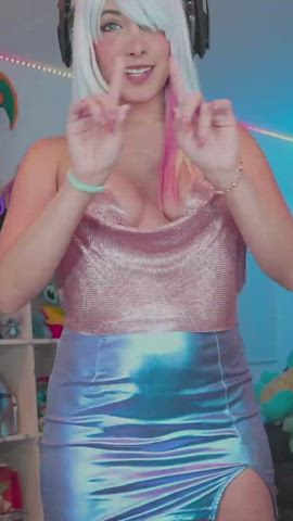 boobs brunette cleavage cosplay costume dancing latina sideboob clip