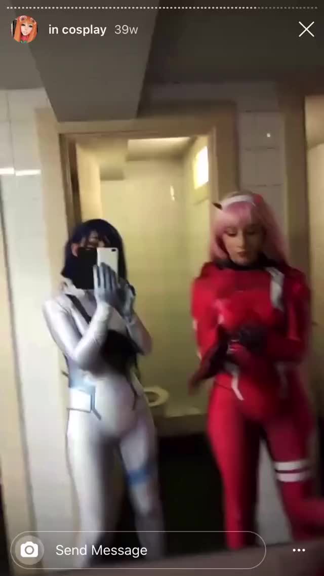 my real life waifu and cosplay crush dancing with sexy friend in cute cosplays