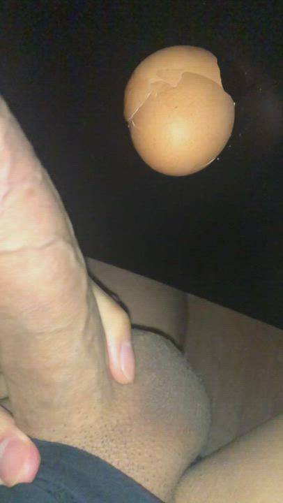 Big Asian cock cracking egg shells