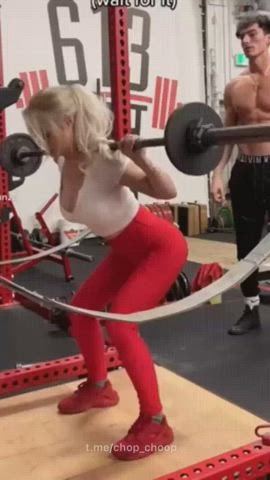 Blonde Gym Workout clip