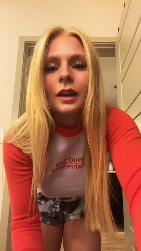 blonde dress dressing room tits clip