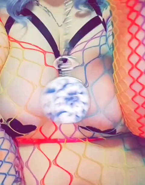 bbw big tits fishnet clip