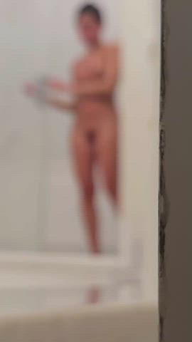 ass big ass brunette hidden cam hidden camera hotwife nude shower wet wife clip