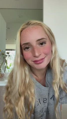 blonde cute student tease teen tiktok tits clip