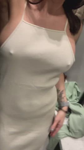 Big Tits Brunette Dress clip