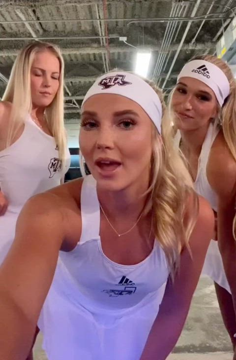 american blonde clothed sport clip