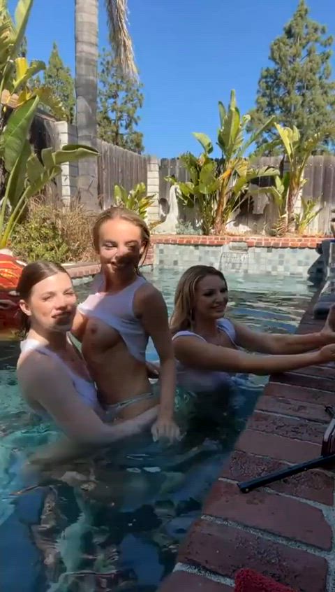 big tits lesbian model pool clip