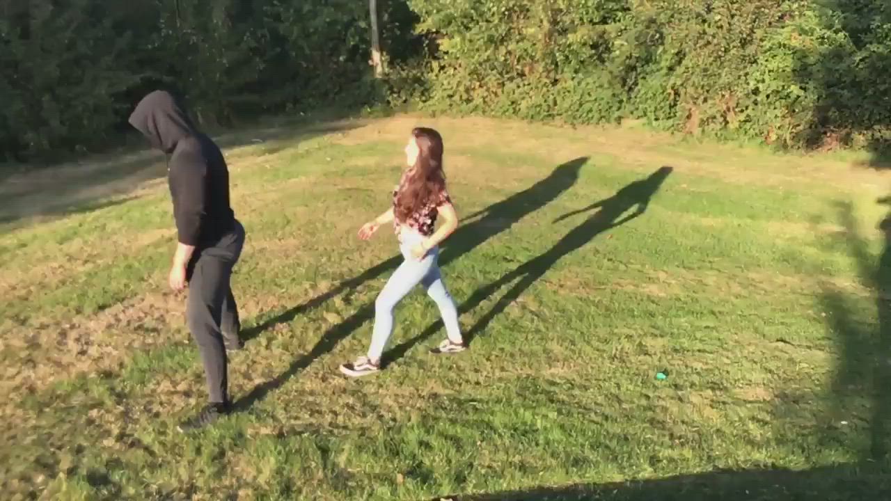 Hard kick in the balls from behind